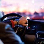 Person driving a car